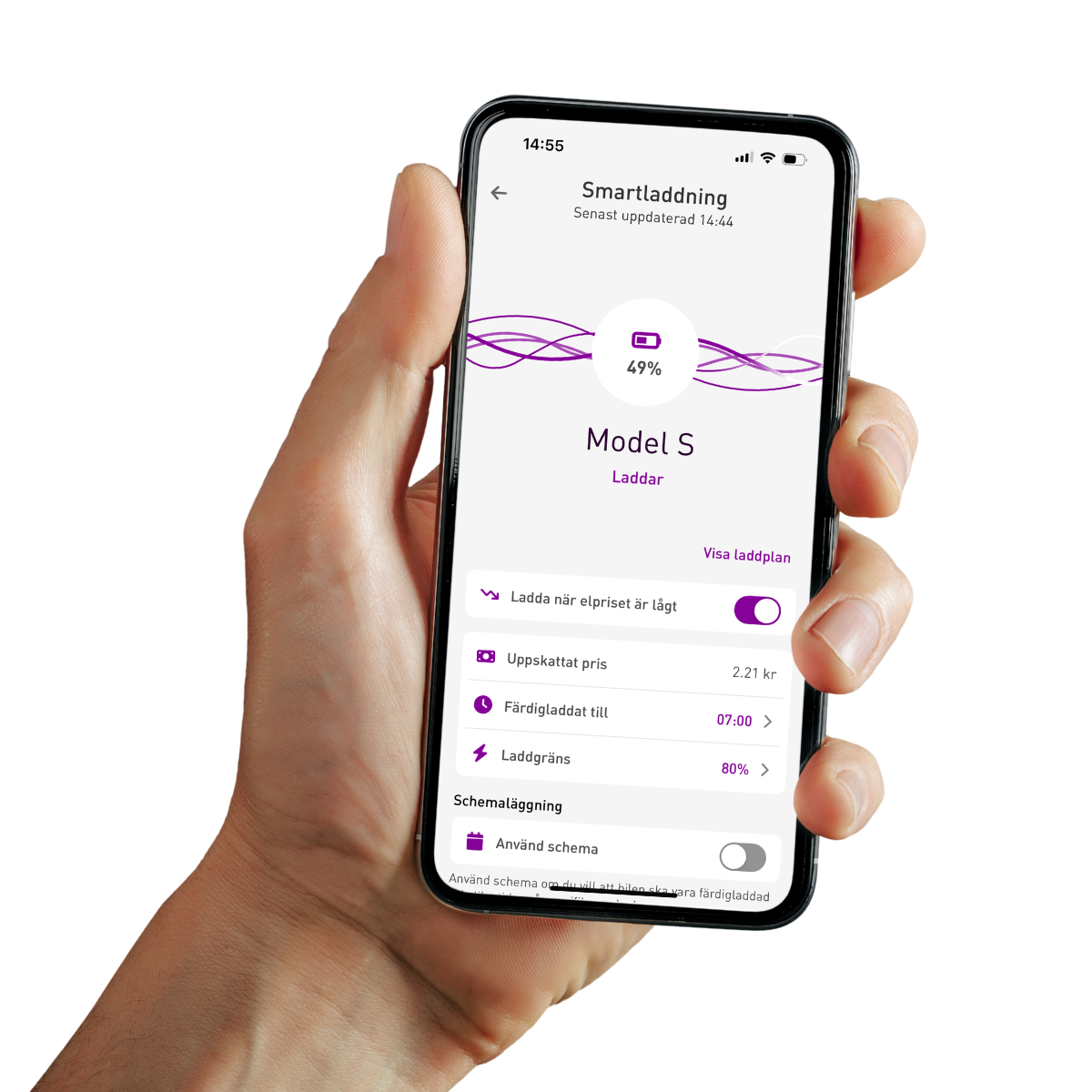 Power App i en mobiltelefon